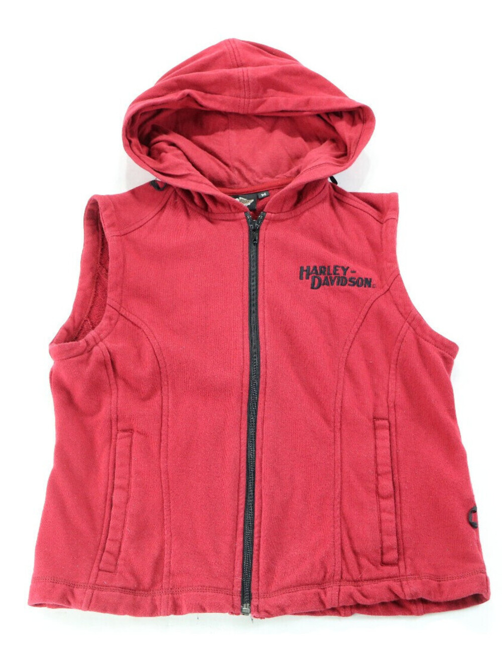 harley davidson hoodie liner vest jacket M burgundy Miss Enthusiast 97444-11VW